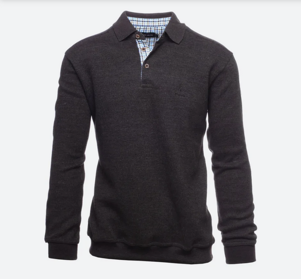 Ethnic Blue SIGNATURE Polo Sweater Soft Touch | Charcoal