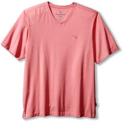 Tommy Bahama Bali Skyline V-Neck T-Shirt, Dubarry Coral - Caswell's Fine Menswear