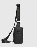 Psycho Bunny Mens Rubberized Crossbody | Black