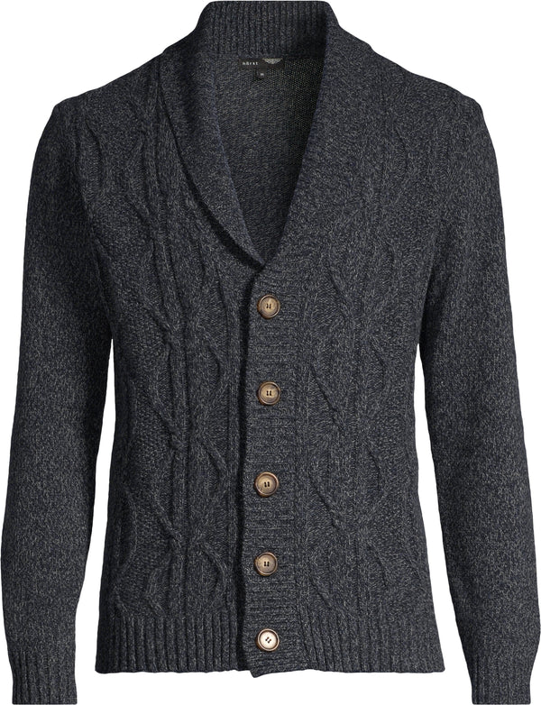 Horst Cable Knit Cardigan | Navy
