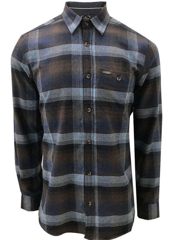 Point Zero Flannel Shirt, Bark - Caswell's Fine Menswear