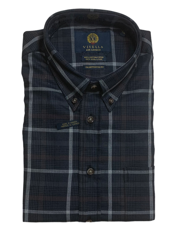 Button Down Shirt, Charcoal - Caswell's Fine Menswear