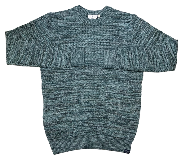 Garcia Crew Neck Sweater, Grey/Green - Caswell's Fine Menswear