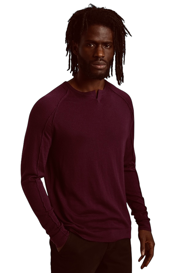 Good Man MVP V-Notch Sweater, Fig - Caswell's Fine Menswear