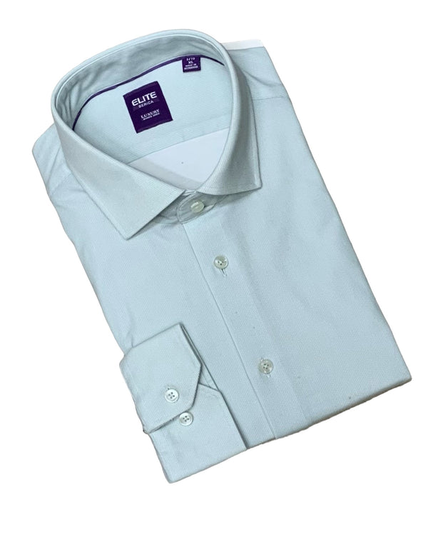 Elite Luxury Knit Dress Shirt | Green - Caswell's Fine Menswear