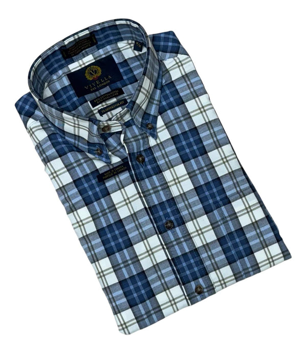 🇨🇦 Viyella Button Down Shirt | Indigo - Caswell's Fine Menswear