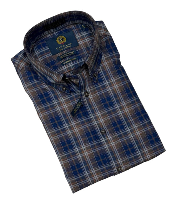 🇨🇦 Viyella Button Down Shirt | Taupe - Caswell's Fine Menswear