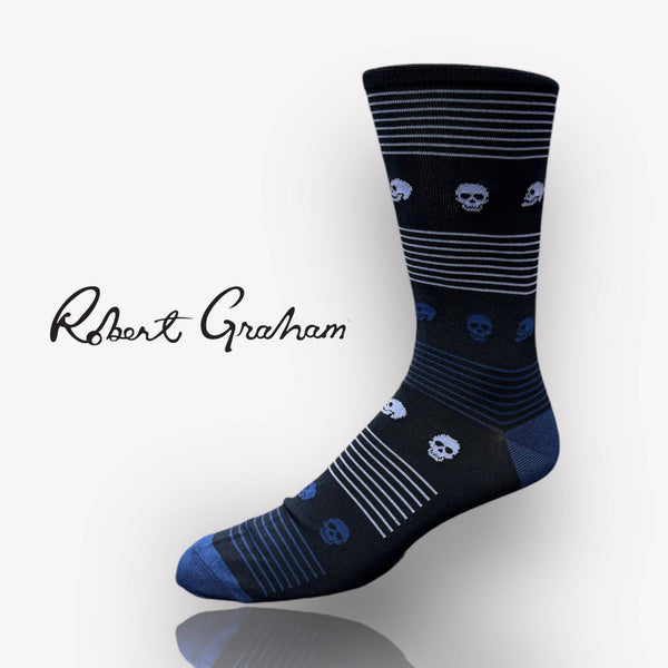 Robert Graham Skull Socks | Navy - Caswell's Fine Menswear