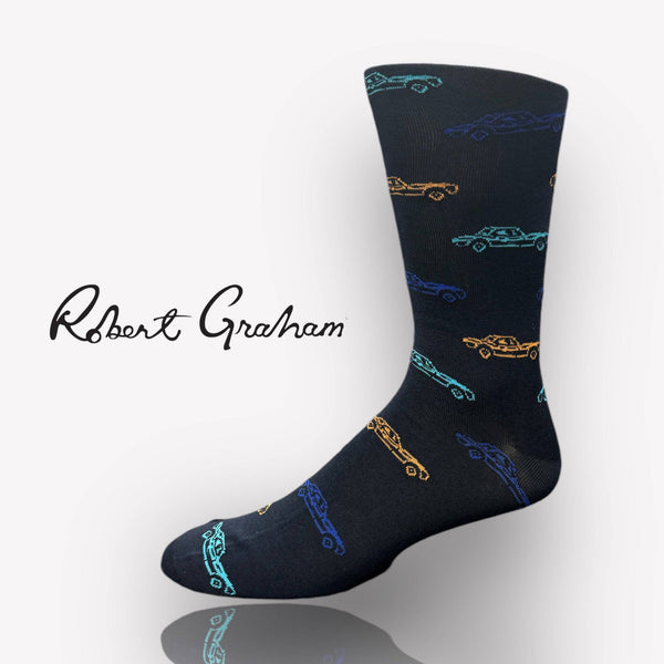 Robert Graham Car Socks | Navy - Caswell's Fine Menswear