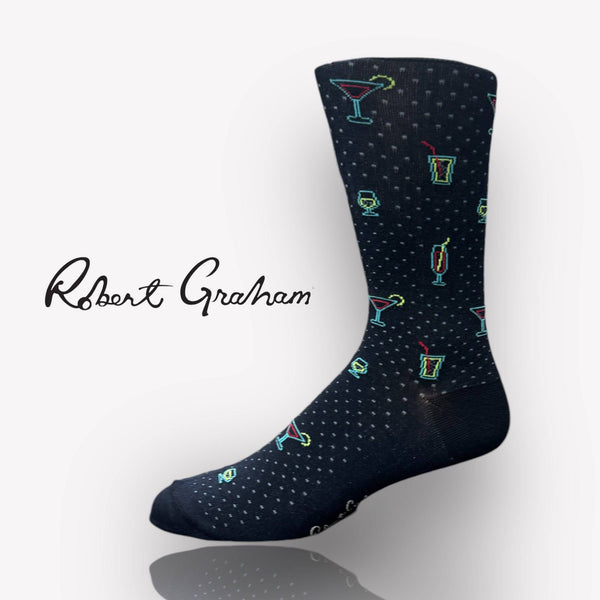 Robert Graham Cocktail Socks | Navy - Caswell's Fine Menswear