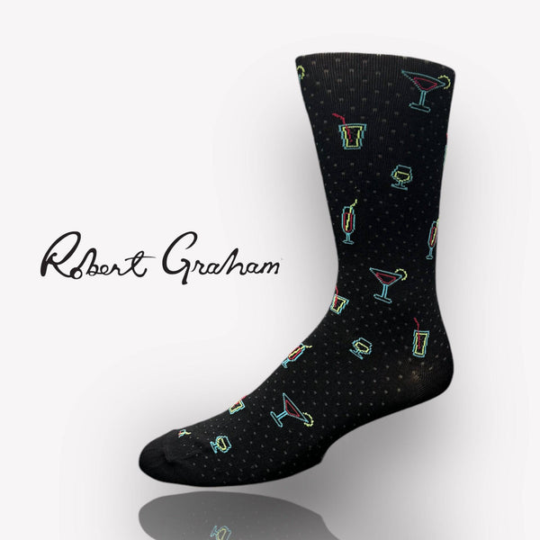 Robert Graham Cocktail Socks | Black - Caswell's Fine Menswear