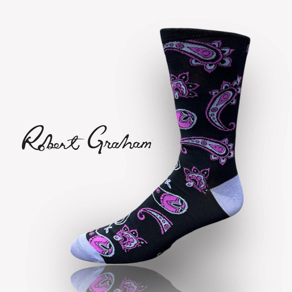 Robert Graham Paisley Socks | Purple - Caswell's Fine Menswear