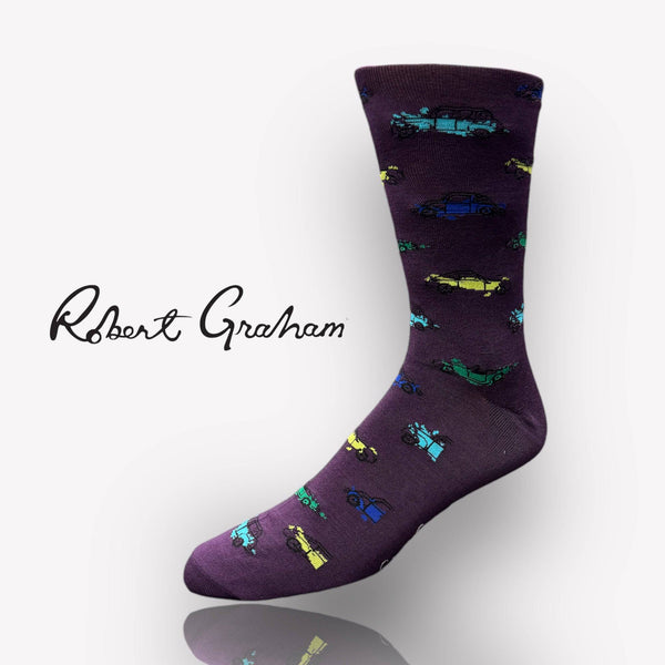 Robert Graham Car Socks | Purple - Caswell's Fine Menswear