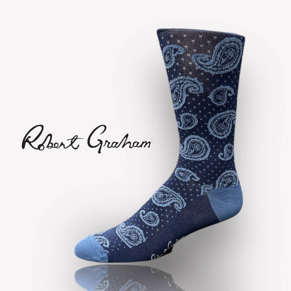 Robert Graham Paisley Socks | Blue - Caswell's Fine Menswear