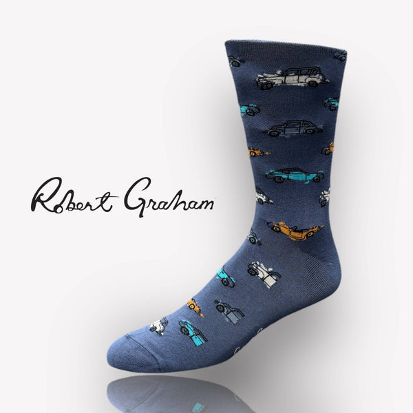Robert Graham Car Socks | Denim Blue - Caswell's Fine Menswear