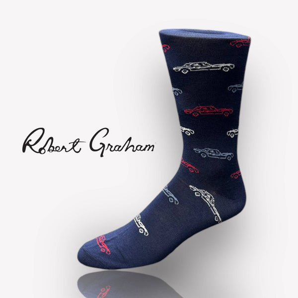 Robert Graham Car Socks | Navy Blue - Caswell's Fine Menswear