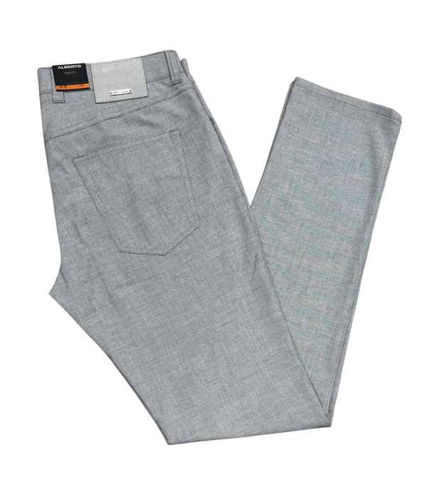 Alberto Regular Fit Pipe Ceramica Pant 1341 | Grey (945) - Caswell's Fine Menswear