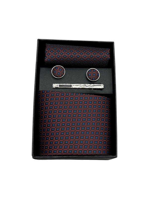 Sestini Tie Set | Burgandy - Caswell's Fine Menswear