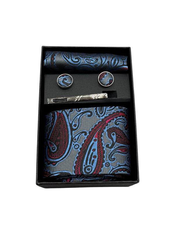 Sestini Tie Set | Burgandy - Caswell's Fine Menswear