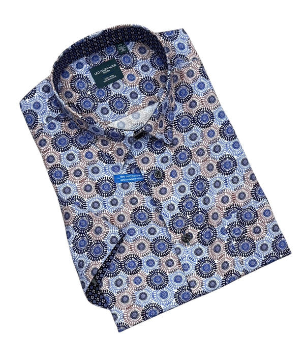 Leo Chevailier Shirt Short Sleeve | Blue