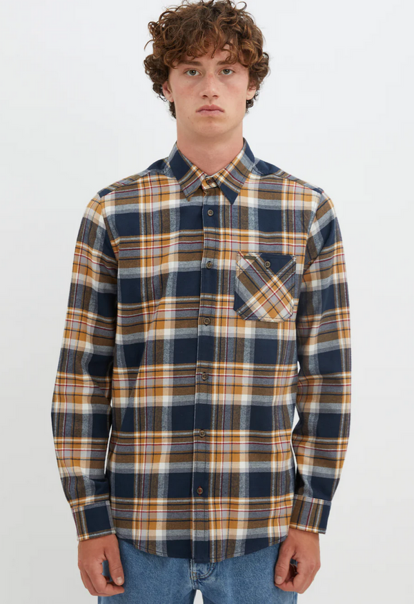 Brushed Flannel Shirt, Tabacco - Caswell's Fine Menswear
