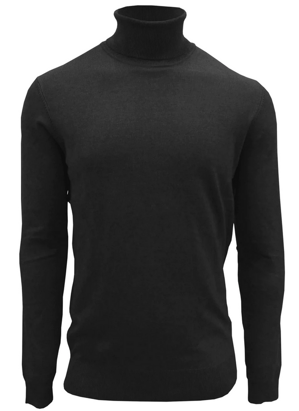 Point Zero Cashmere-Like Turtle Neck Sweater, Black - Caswell's Fine Menswear