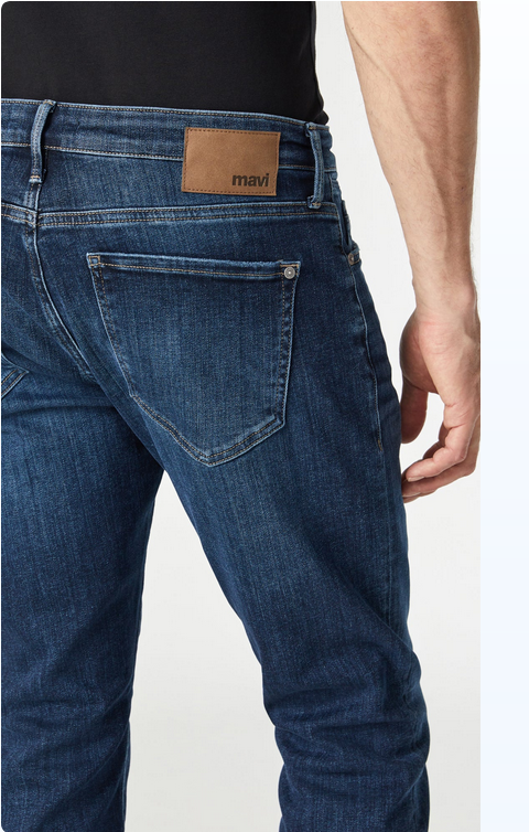 Mavi Jake Slim Leg Jeans, Dark Brushed Organic Vintage - Caswell's Fine Menswear
