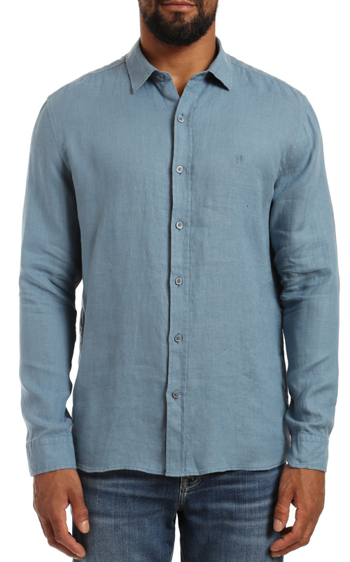 Mavi Linen Shirt, Blue Stone - Caswell's Fine Menswear