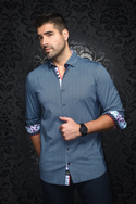Au Noir Stretch Knit Shirt | ZIONI, Navy - Caswell's Fine Menswear