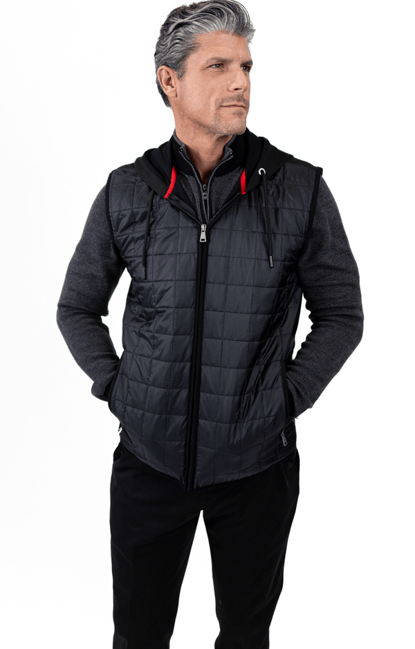 7 Downie Street Traverse Vest | Black - Caswell's Fine Menswear