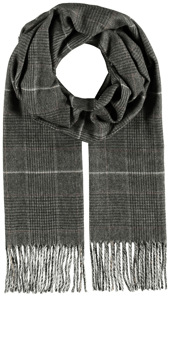Fraas Glen Plaid Cashmink® Scarf | Grey - Caswell's Fine Menswear