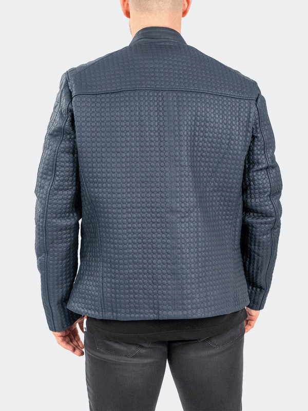 Maceoo Leather Braille | Navy - Caswell's Fine Menswear