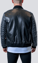Maceoo Leather Jacket Skull Sleeve | Black - Caswell's Fine Menswear