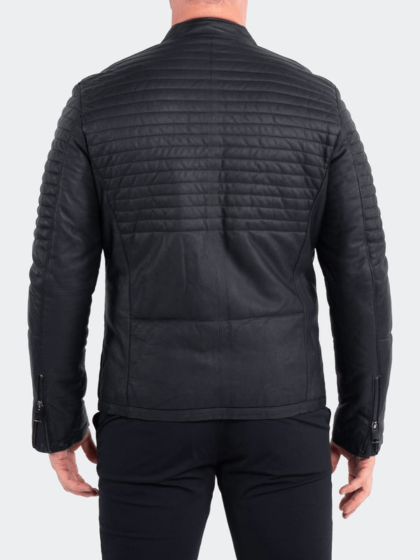 Maceoo Leather Jacket | Matte Black - Caswell's Fine Menswear