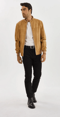 Regency RENE Leather Jacket | Yellow - Caswell's Fine Menswear