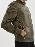 Regency RENE Leather Jacket | Green - Caswell's Fine Menswear