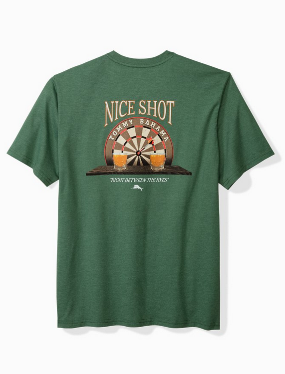Tommy Bahama Between the Ryes Graphic Pocket T-Shirt | Green Heather