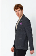 Ron Tomson Raw Edge Patch Pocket Knit Blazer | Black