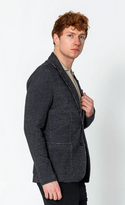 Ron Tomson Raw Edge Patch Pocket Knit Blazer | Black