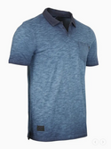 Zimego Vintage Garment Dyed Short Sleeve Polo Shirt | Blue
