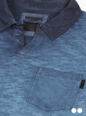 Zimego Vintage Garment Dyed Short Sleeve Polo Shirt | Blue