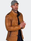 Maceoo Leather Jacket Field Brown