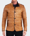 Maceoo Leather Jacket Field Brown