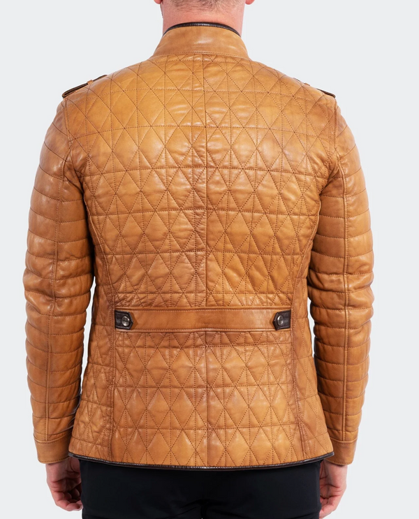 Maceoo Leather Jacket Field Brown
