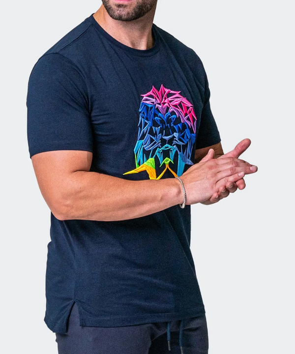 Maceoo Neon Tee Navy