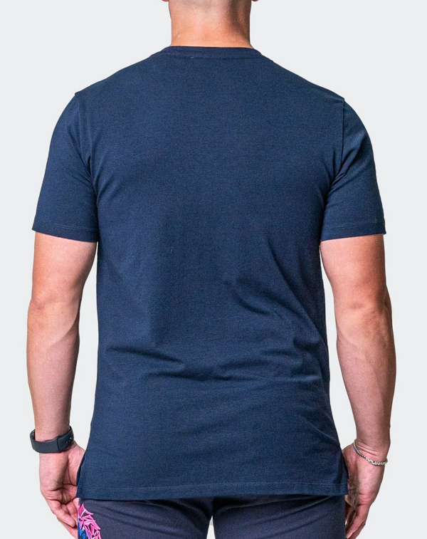 Maceoo Neon Tee Navy