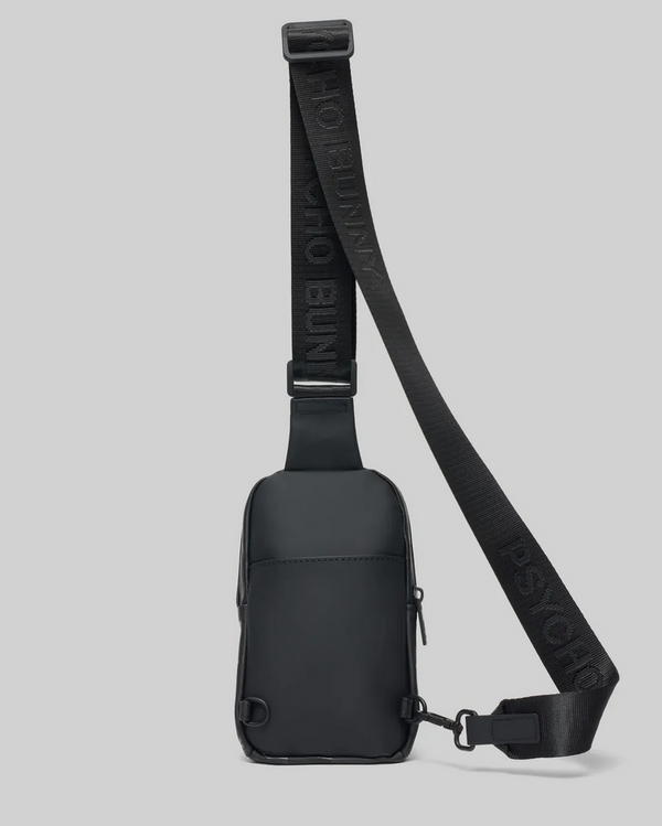 Psycho Bunny Men's Rubberized Crossbody | Black