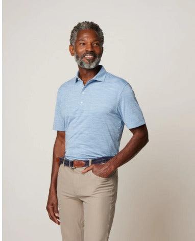 Johnnie-O Huron Solid Featherweight Performance Polo, Monsoon - Caswell's Fine Menswear