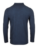 Zimego Long Sleeve Vintage Wash Henley Neck Polo | Navy