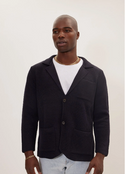 Ron Tomson Knitted Notch Laper Fitted Blazer | Navy